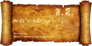 Mráz Róza névjegykártya